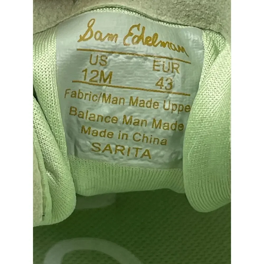 Sam Edelman Sarita Women's Green Lace Up Athletic Performance Sneakers Shoes 12